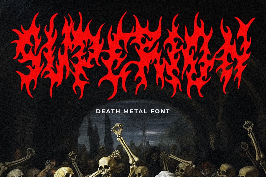 哥特式恐怖死亡金属美学设计装饰英文字体安装包 PC Superion – Death Metal Font , 第1张