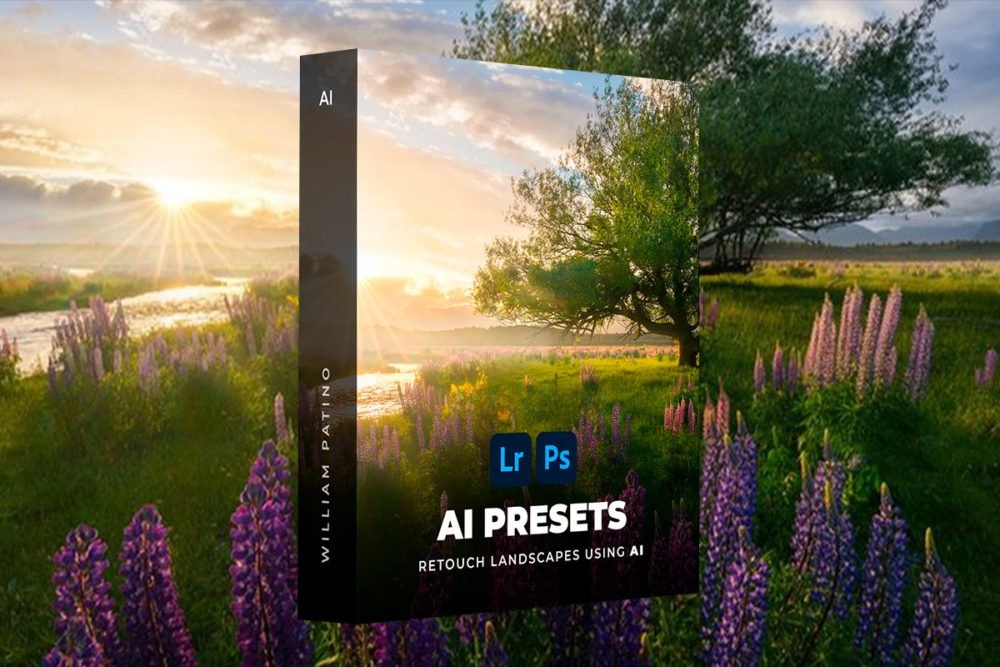 LR预设 专业富士柯达胶片模拟AI智能照片调色Lightroom预设 William Patino – AI Presets Landscape Edition , 第1张