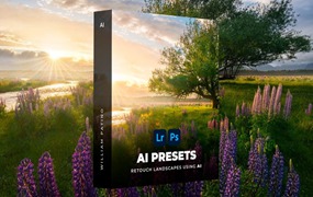 LR预设 专业富士柯达胶片模拟AI智能照片调色Lightroom预设 William Patino – AI Presets Landscape Edition