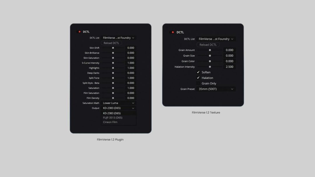 高级电影质感柯达Vision 500T + 2383（D65）/3513（D65）胶片模拟视频调色达芬奇DCTL插件 Colorist Foundry Filmverse (V1.2) , 第4张