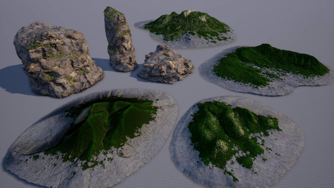 海边沙滩棕榈树海岸岩石UE模型设计素材 Unreal Engine – Brushify – Tropical Pack , 第8张