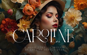 时尚复古品牌网站婚礼设计衬线英文字体安装包 Caroline Luxury Serif