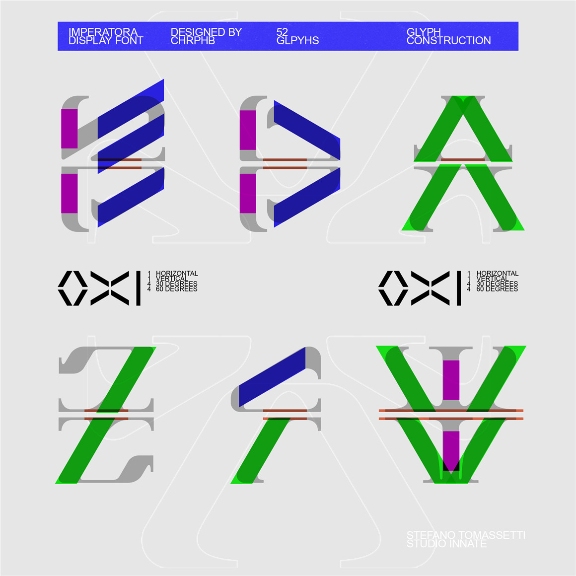 Studio Innate 赛博机能游戏优雅神秘奢华抽象艺术海报徽标标题LOGO设计装饰英文字体 Imperatora 设计素材 第3张