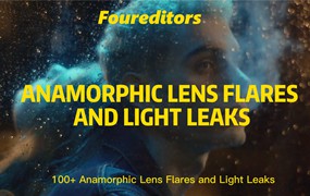 FOUR EDITORS 100个复古镜头烧伤损坏漏光散景辉光泄漏划痕叠加视频素材 Lens Flares and Light Leaks