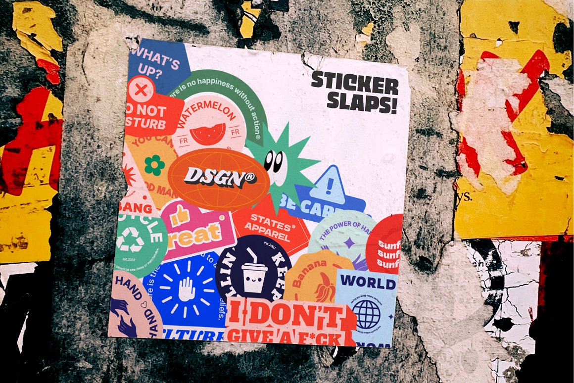 Sixtysix Labs 100个80年代复古Y2K千禧风格标签贴纸设计AI矢量素材 Y2K Sticker Pack . 第2张