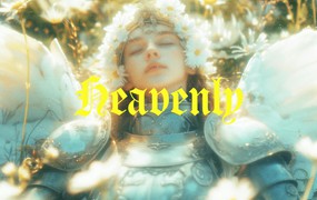 迷幻电影风格灰尘发光模糊照片效果PS修图特效样机模板素材 Heavenly Glow Photo Effect