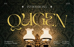 优雅美学品牌杂志标识设计衬线英文字体安装包 Qugen Luxury Seri Font