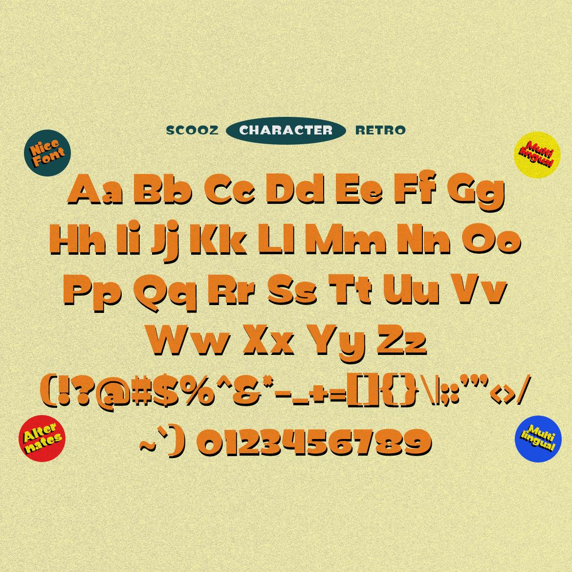 现代复古品牌海报徽标设计无衬线英文字体安装包 Scooz – A Fun Retro Font , 第4张