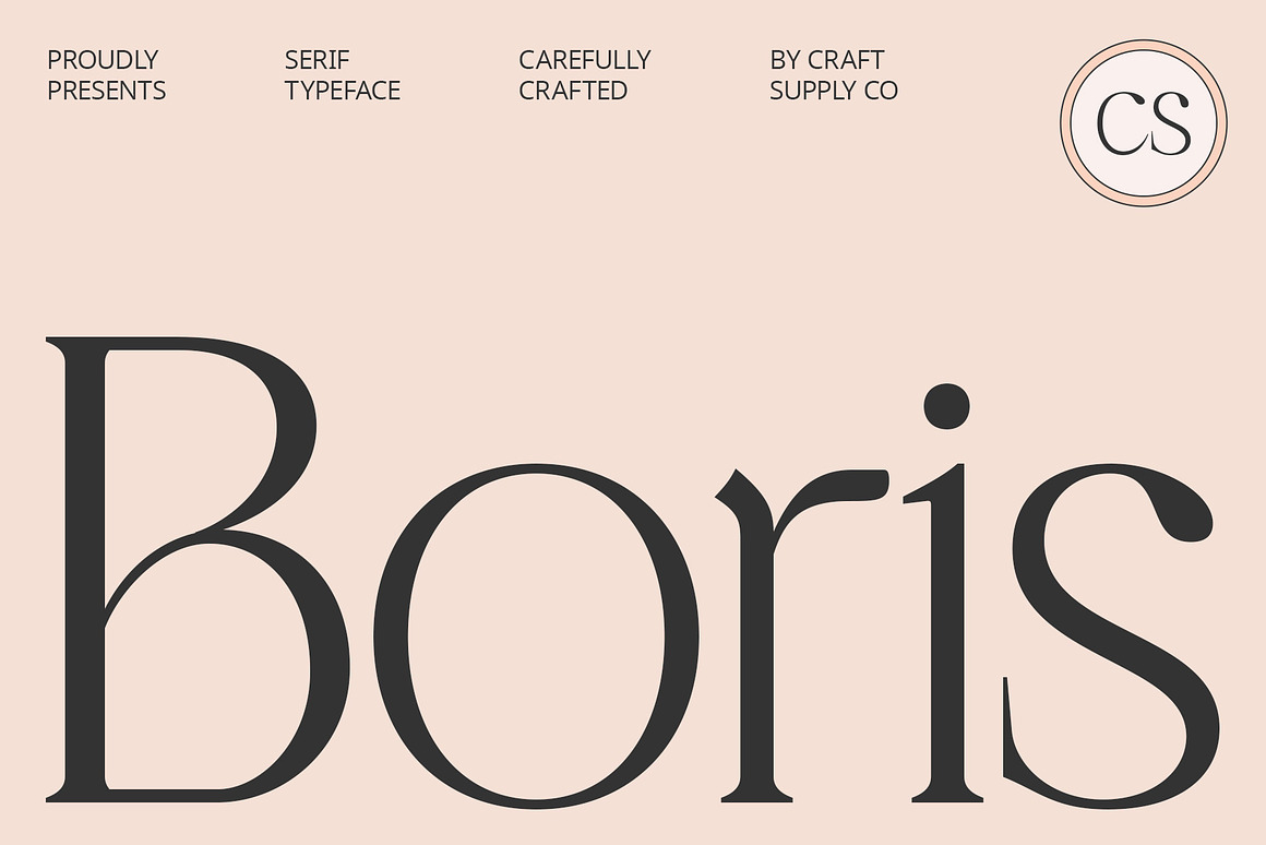 现代时尚品牌杂志海报设计衬线英文字体安装包 CS Boris – Elegant Font , 第1张