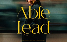 英文字体：优雅复古杂志海报包装电影设计衬线英文字体安装包 Able Lead – Modern Elegant