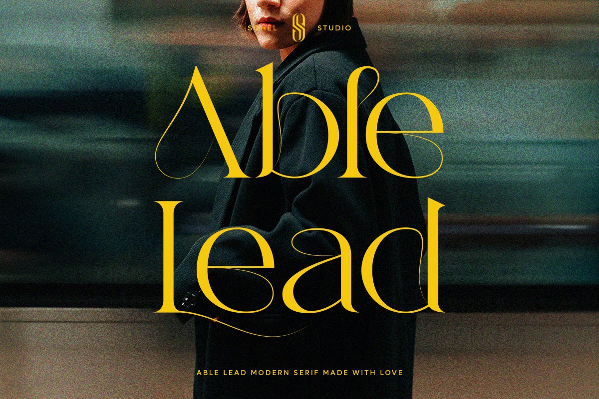 英文字体：优雅复古杂志海报包装电影设计衬线英文字体安装包 Able Lead – Modern Elegant 设计素材 第1张