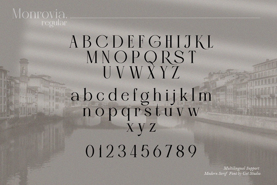 优雅高端现代奢侈品品牌女性婚礼设计英文衬线字体 Monrovia - Modern Serif Font 设计素材 第14张