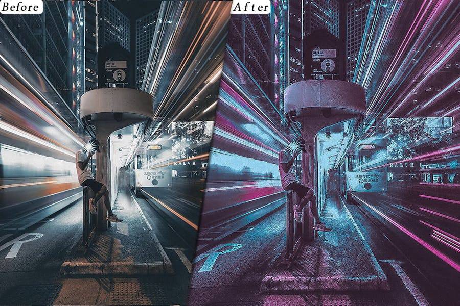 未来派城市街头电影摄影照片调色Lightroom&LUTs预设 Futuristic Mood Presets – luts Video Premiere Pro , 第4张