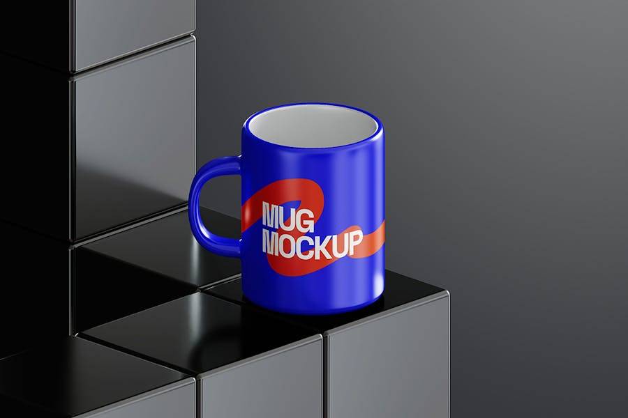 高级黑化风品牌LOGO设计马克杯水杯展示效果图PS贴图样机素材 Mug Mockup , 第4张