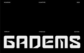 未来派科幻电影海报杂志设计排版科技感英文字体 Gadems - Futuristic Font