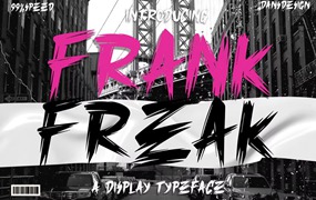 时尚复古品牌服装徽标设计y2k装饰英文字体安装包 Frank Freak Marker Brush Display Font