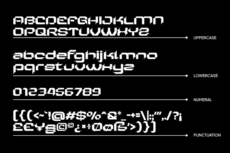 未来科幻海报徽标设计y2k装饰英文字体安装包 Sixtype Origin Font , 第8张