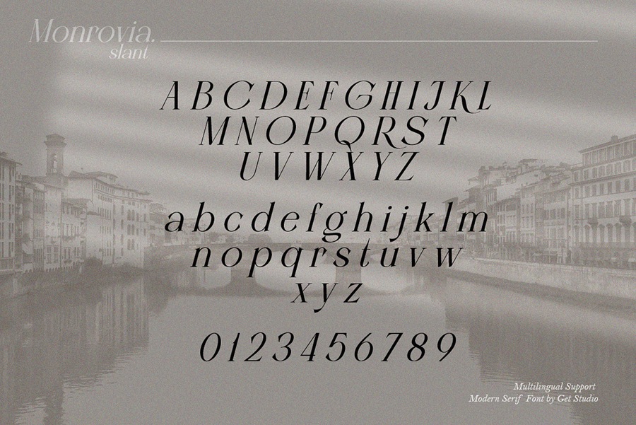 优雅高端现代奢侈品品牌女性婚礼设计英文衬线字体 Monrovia - Modern Serif Font 设计素材 第15张