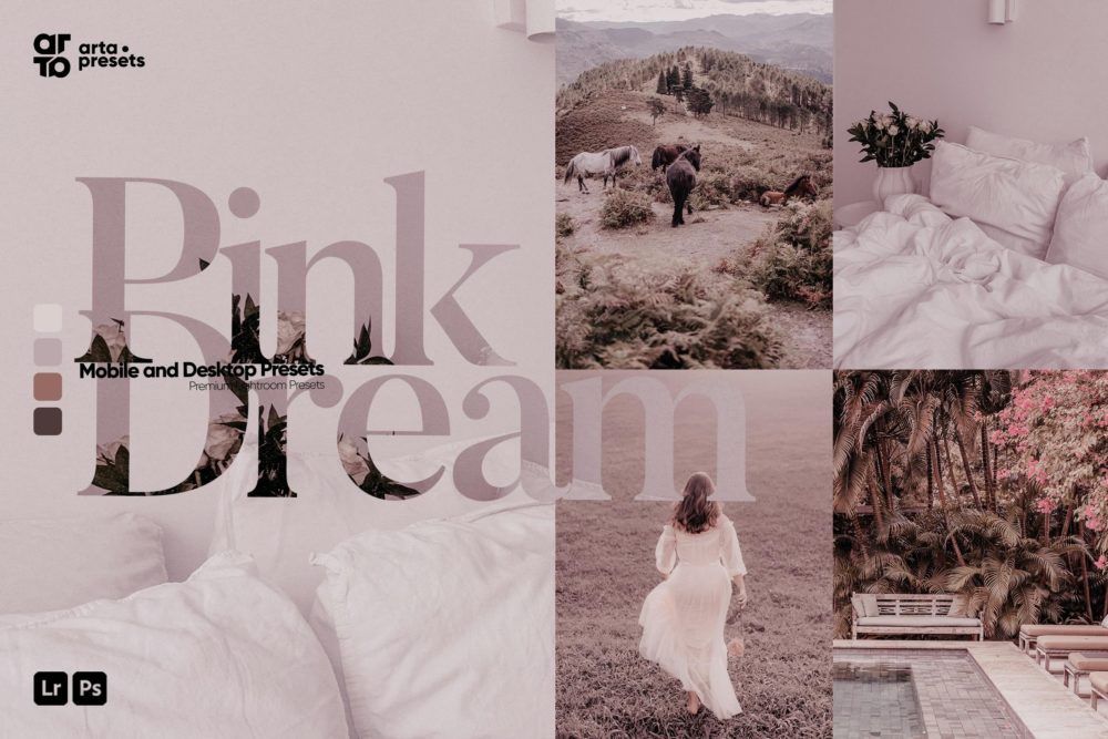 现代粉红色系旅行生活博主摄影照片调色Lightroom预设 ARTA – Pink Dream Presets for Lightroom , 第1张