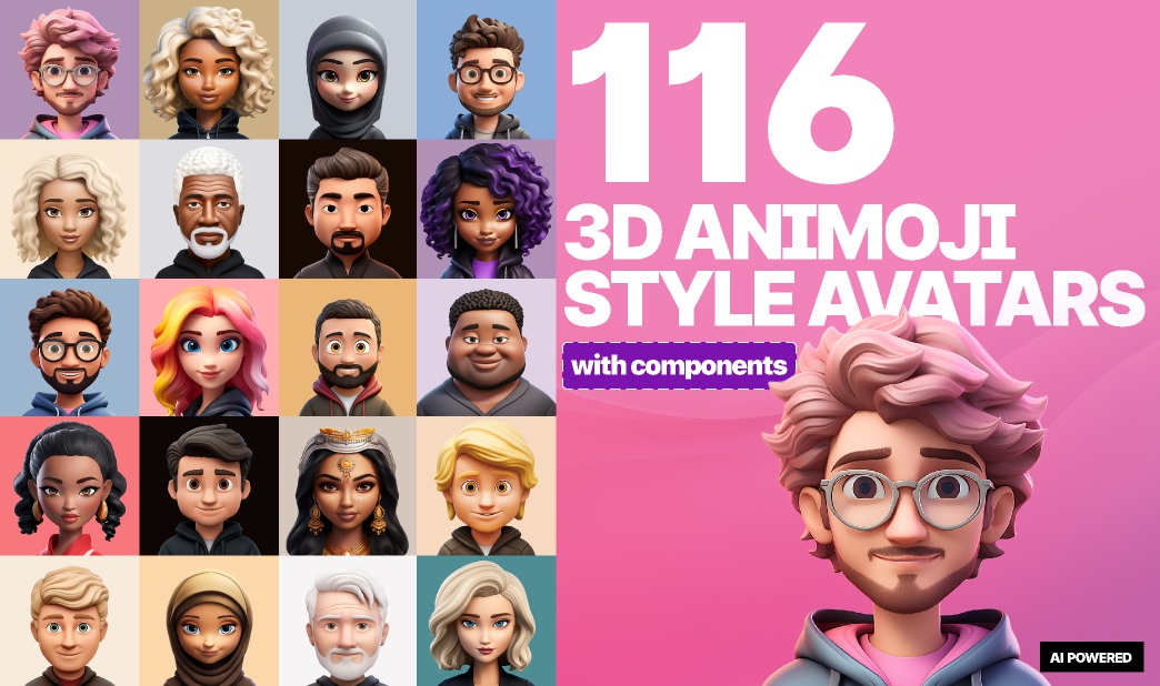 100+潮流3D Animoji卡通数字角色头像素材合集 Animoji avatars 图标素材 第1张