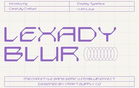 现代时尚海报网站徽标设计装饰英文字体安装包 Lexady Blur