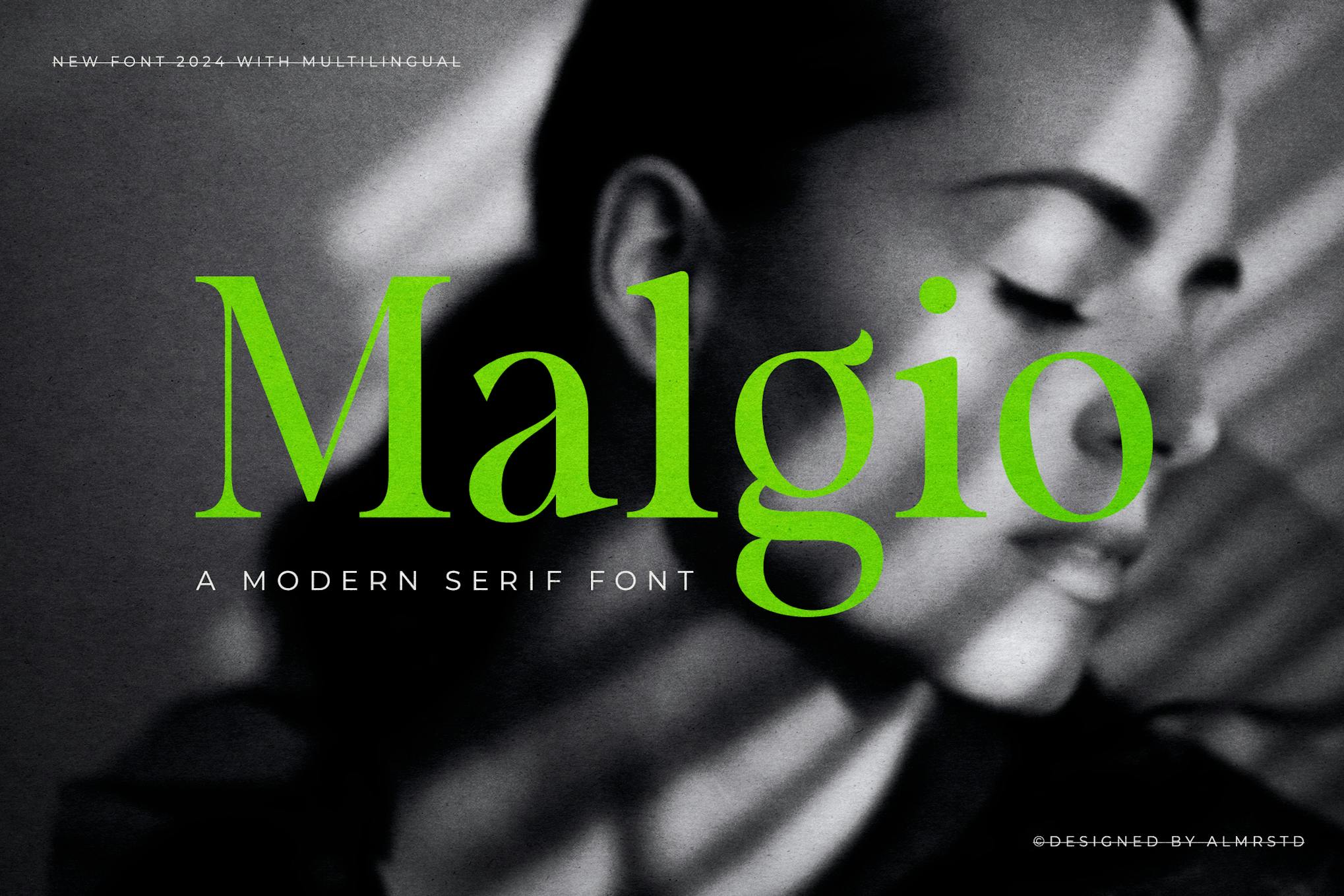 优雅杂志品牌邀请函徽标设计衬线英文字体安装包 Malgio – Modern Serif , 第1张