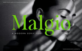 优雅杂志品牌邀请函徽标设计衬线英文字体安装包 Malgio – Modern Serif