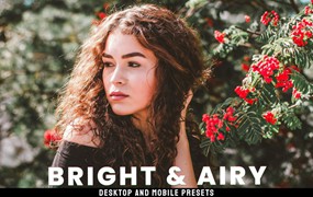 时尚复古美学电影旅行摄影照片调色lightroom预设 Bright & Airy – Desktop and Mobile Presets