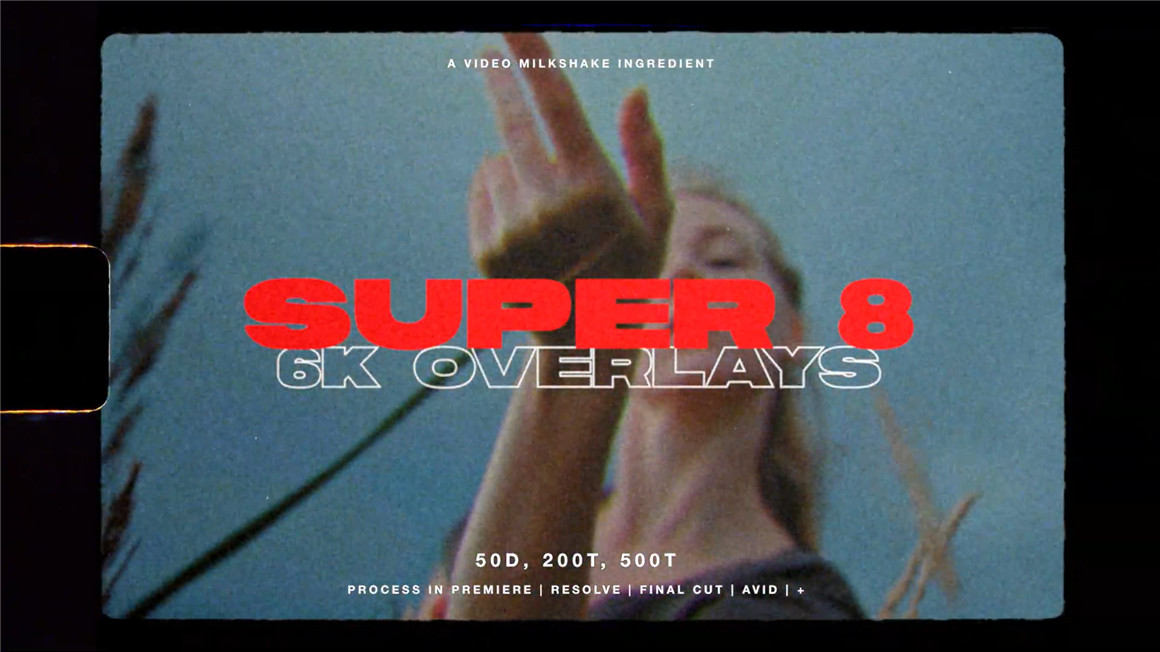 Video Milkshake 复古电影风格SUPER 8胶片扫描遮罩泄露颗粒背景视频素材 SUPER 8 FILM GRAIN PACK 影视音频 第6张