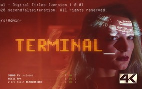 PR预设：38个赛博朋克像素风格8bit数字失真毛刺打字效果动画预设包 Terminal – Digital Titles | Premiere Pro