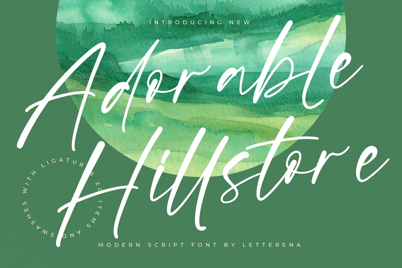 优雅品牌海报徽标设计手写英文字体安装包 Adorable Hillstore Modern Script Font , 第1张