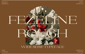 现代时尚品牌包装海报设计衬线英文字体安装包 Fezeline Rough