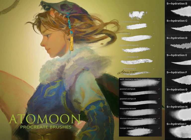 逼真铅笔素描线条数字艺术绘画procreate笔刷画笔设计素材 ATOMOON Procreate Brushes , 第6张