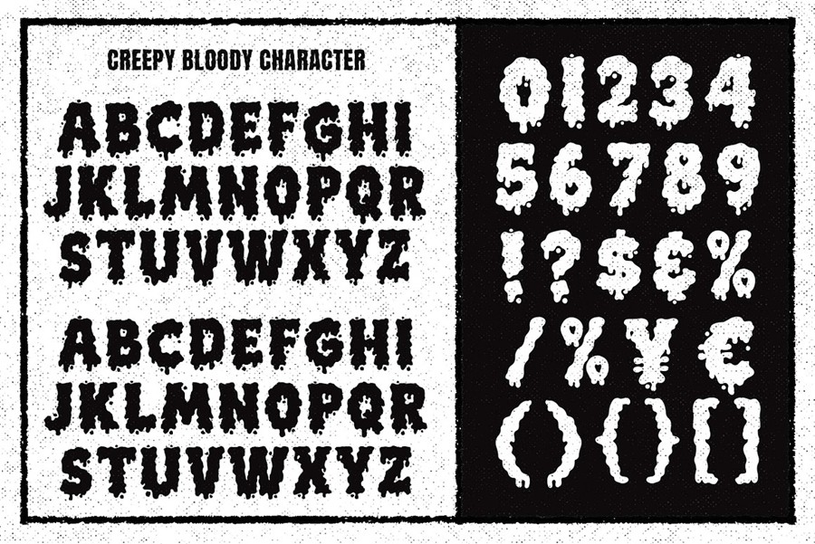 哥特式海报品牌包装标识设计装饰英文字体安装包 Creepy Bloody a Playful Horror Font , 第8张