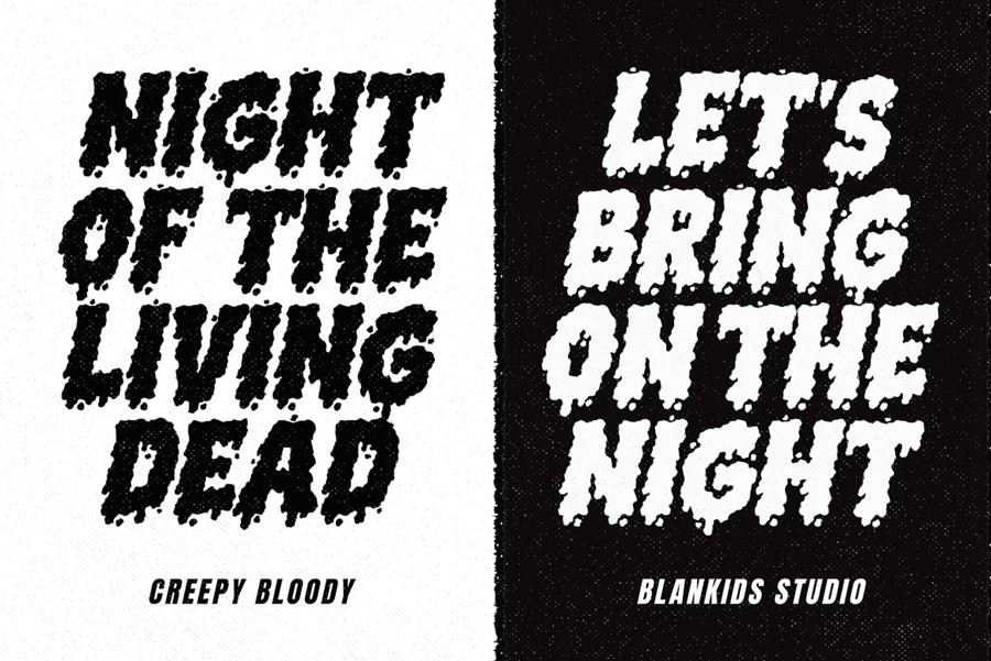 哥特式海报品牌包装标识设计装饰英文字体安装包 Creepy Bloody a Playful Horror Font , 第9张