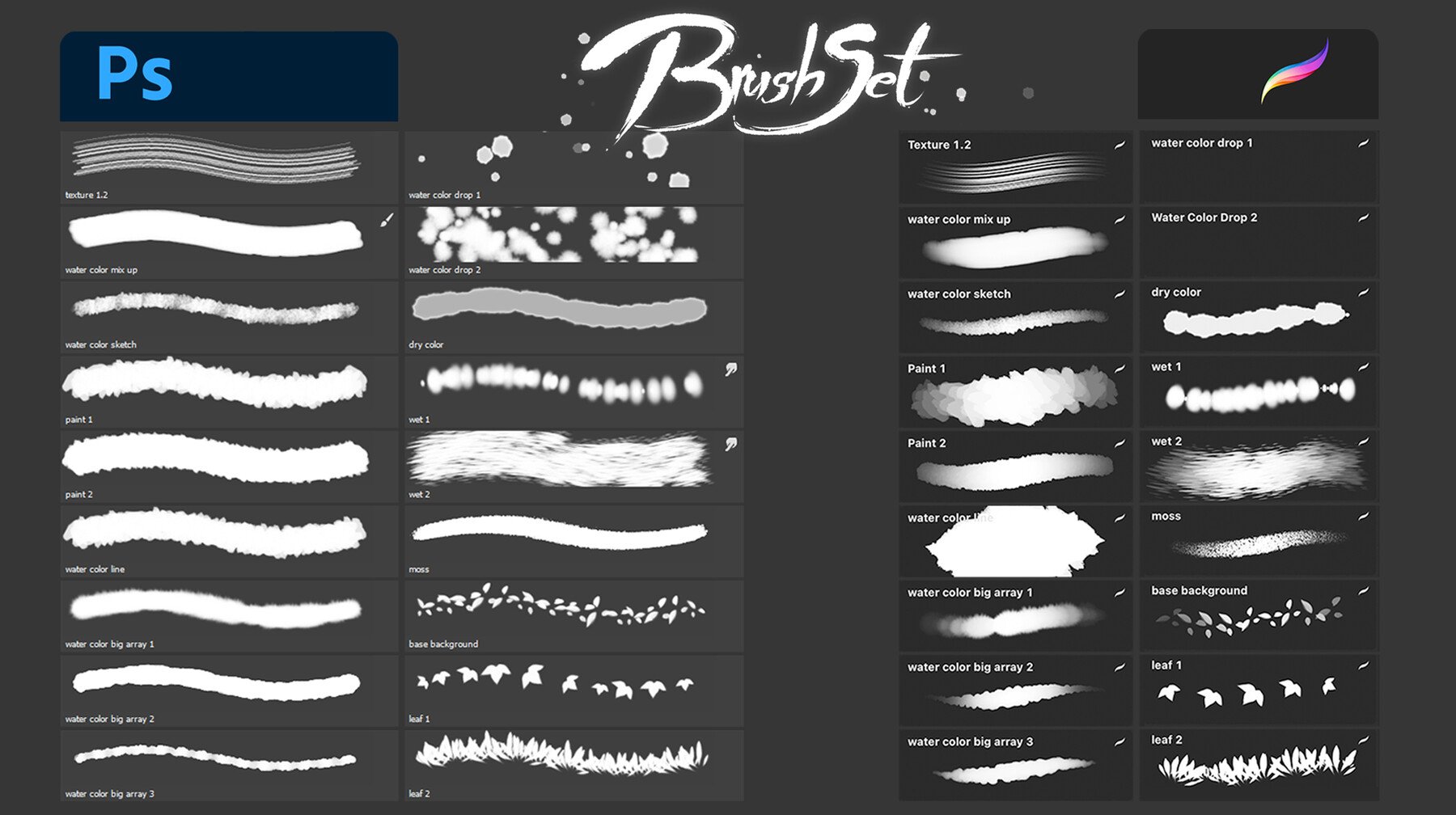 真实动漫漫画数字绘画水彩树叶云朵画笔Procreate & Photoshop笔刷素材 daole’s Brush Set 3 for Procreate & Photoshop , 第2张