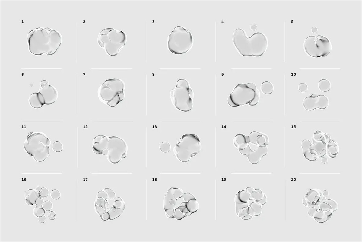 透明液体3D气泡流体玻璃扭曲变形文本标题置换特效PSD样机套装 Glass Mass Distortion Shapes , 第6张