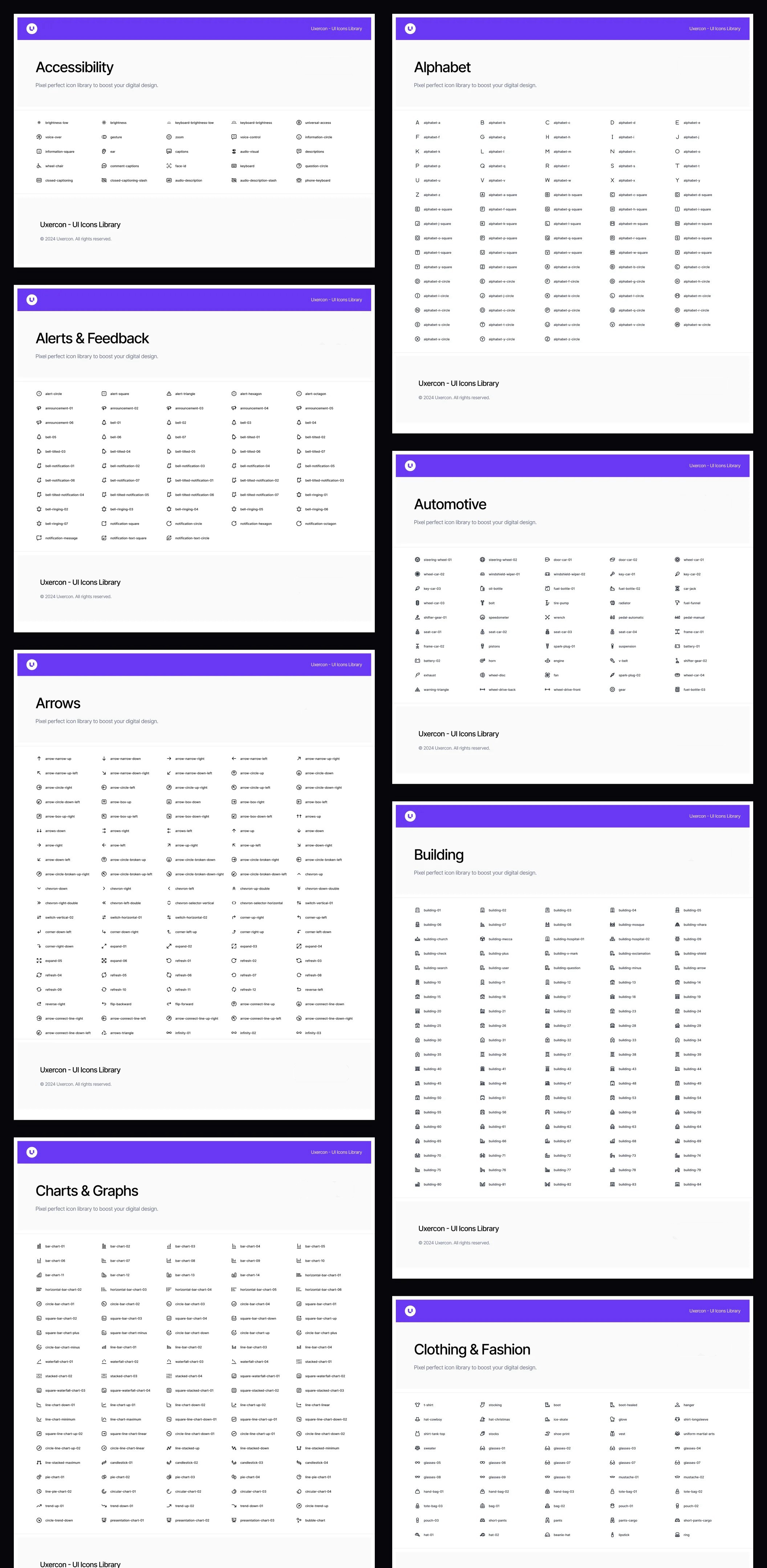 3000+款网站app ui界面设计矢量线条图标设计figma/png格式素材 3000+ Line Icon Styles | Uxercon Icon Library v2.0 , 第8张