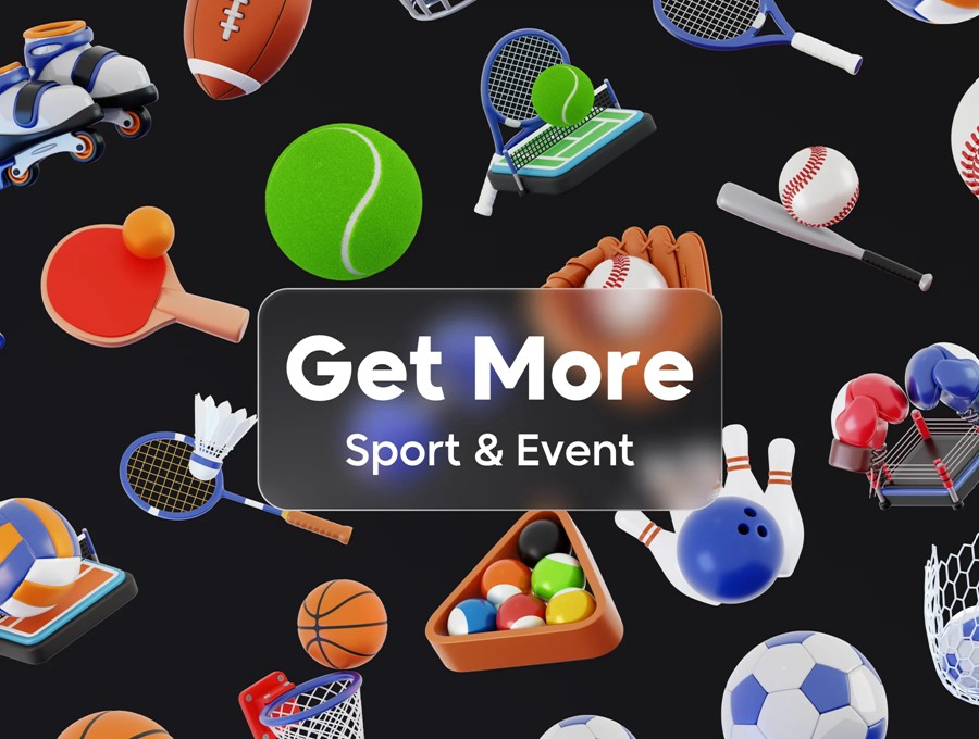 30款极简体育运动锻炼活动3d插图图标icons设计blender/png格式素材 Sport & Event 3D Asset , 第5张