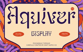 时尚迷幻杂志海报徽标设计装饰英文字体安装包 CS Aquiver – Psychedelic Font