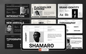 现代时尚品牌摄影作品集演示文稿设计模版 Shamaro – Photography Portfolio Powerpoint+Keynote