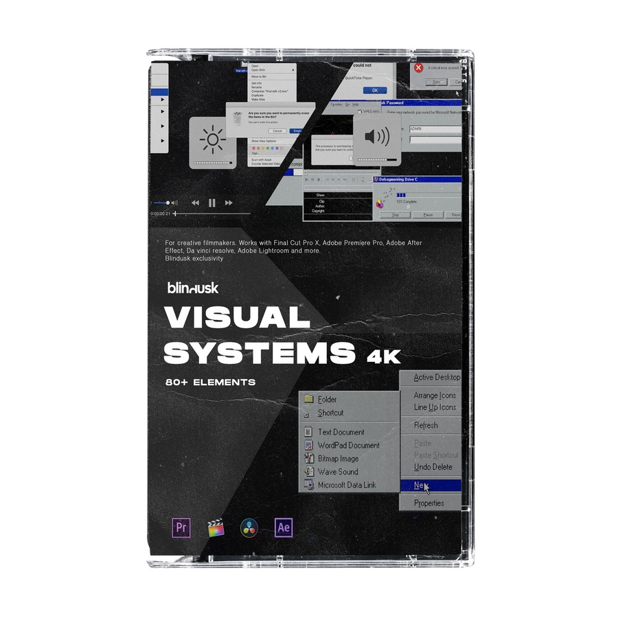 Blindusk 复古WIN98系统像素风格窗口弹窗图标控件视觉美学动画叠加层视频素材 VISUAL SYSTEMS . 第2张