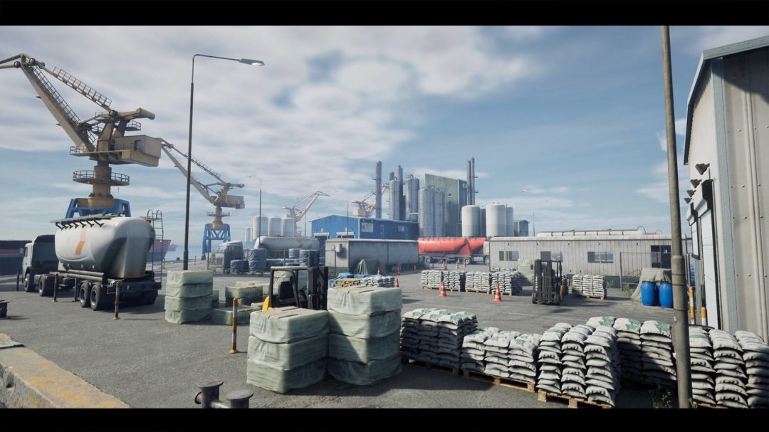 真实工业港口车辆船舶起重机场景UE模型素材 Unreal Engine – Port , 第1张