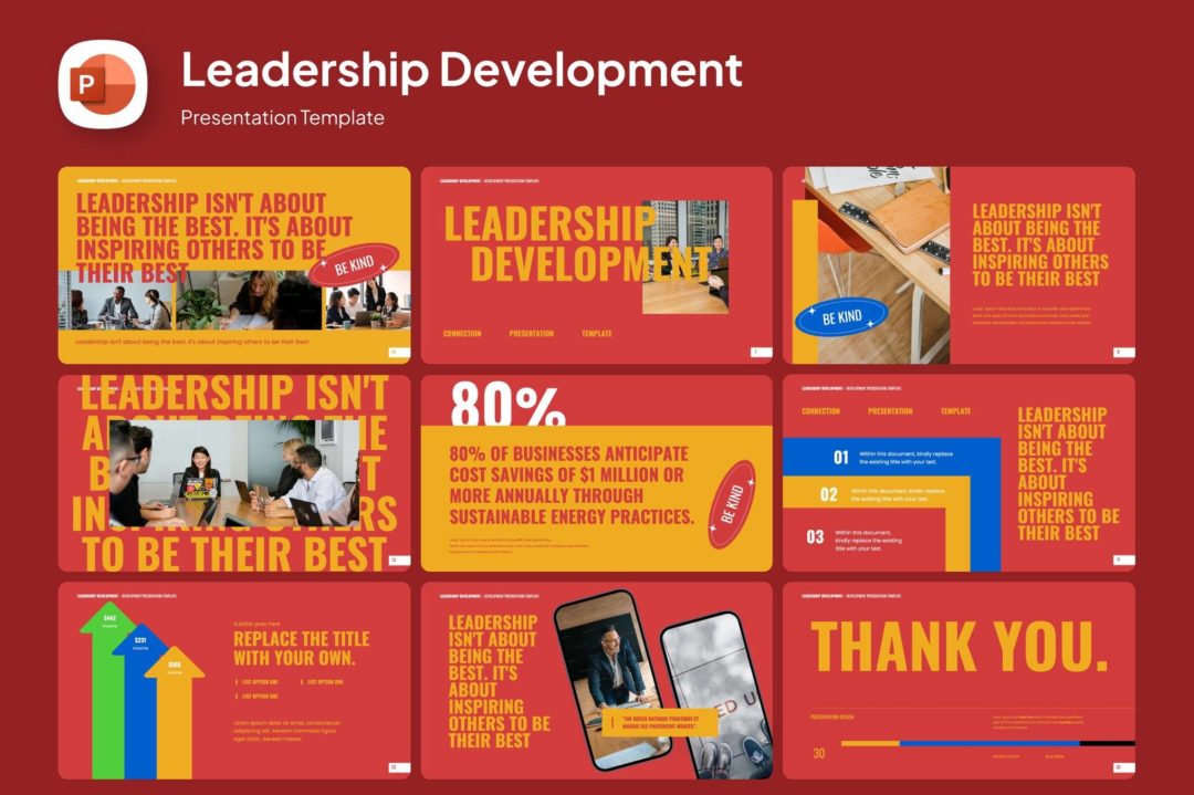 现代企业营销策划演示文稿设计ppt模版 Leadership Development PowerPoint , 第1张