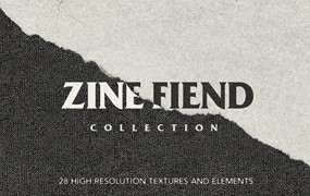 28款复古噪点故障失真线框纸纹理高清背景图片设计素材 Zine Fiend Texture Collection