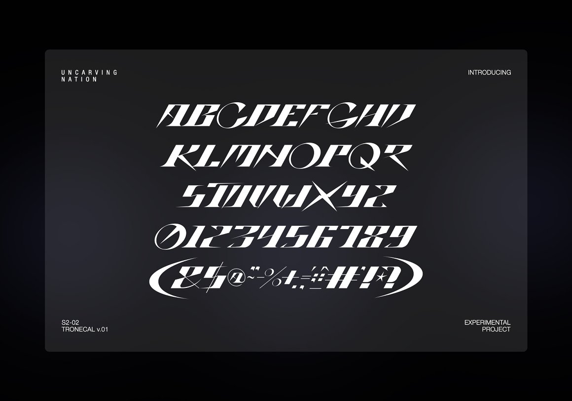 赛博朋克HUD机能科技未来西文海报排版标题logo装饰字体Tronecal – Display Font 设计素材 第3张