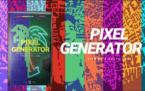 AE/PR/PCPX预设-17款复古半调8位彩色像素马赛克视频预设素材RETRO PIXEL GENERATOR