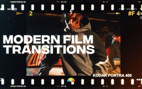 AE模板 做旧复古电影胶片灰尘照片演示幻灯片过渡特效包 Videohive – Film Modern Transitions