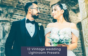 12组复古怀旧电影博主婚礼摄影照片调色Lightroom预设 12 Vintage wedding Lightroom Presets