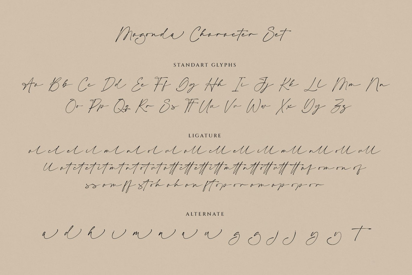 英文字体：复古自然流畅优雅婚礼浪漫请柬排版标题手写字体 Magonda Casual Script Font , 第9张